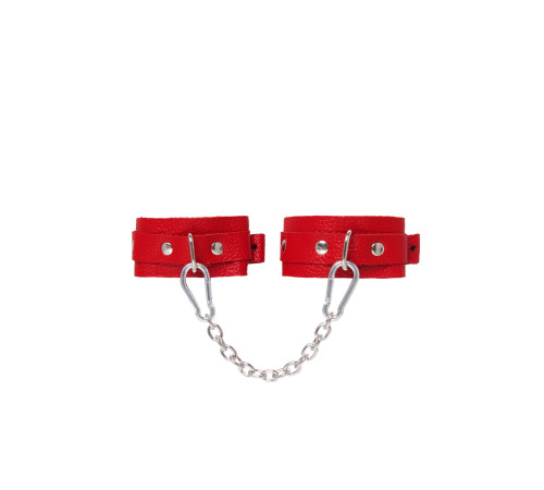 Красные кожаные узкие оковы со скруглёнными углами