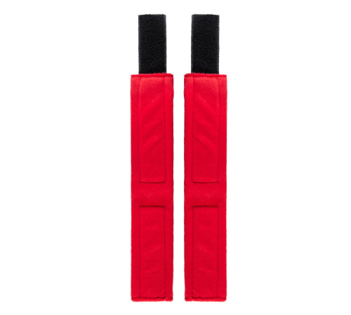 Красно-черные велюровые наручники Anonymo