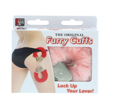 Металлические наручники с розовой меховой опушкой METAL HANDCUFF WITH PLUSH PINK