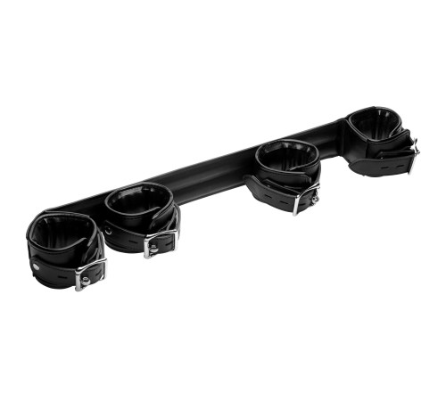 Черная распорка с манжетами для рук и ног Deluxe Rigid Spreader Bar