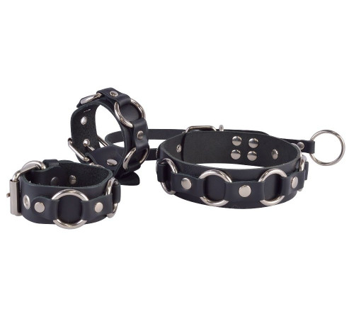 Черные кожаные наручники  Властелин колец