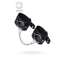 Черные оковы из толстой кожи с люверсами