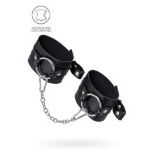 Черные оковы из толстой кожи с люверсами