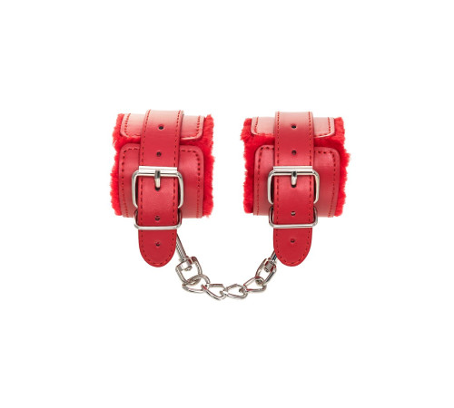 Красные наручники Anonymo из искусственной кожи