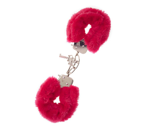 Металлические наручники с красной меховой опушкой METAL HANDCUFF WITH PLUSH RED Металлические наручники с красной меховой опушкой METAL HANDCUFF WITH PLUSH RED