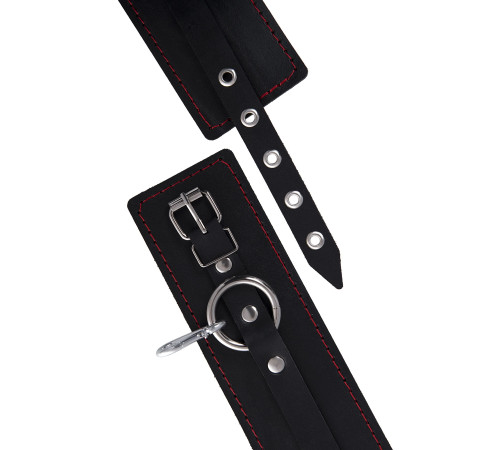 Черная распорка для ног с кожаными манжетами