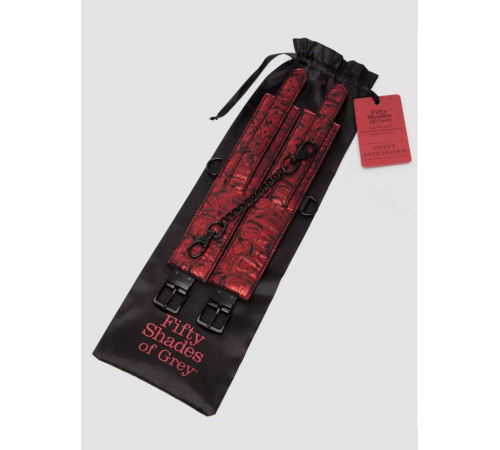 Красно-черные наручники Reversible Faux Leather Wrist Cuffs