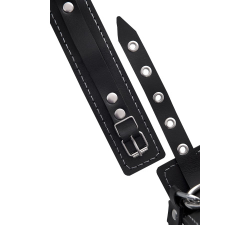 Кожаный ошейник-чокер с поводком