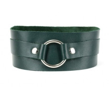 Изумрудный широкий ошейник с кольцом Collar Emerald