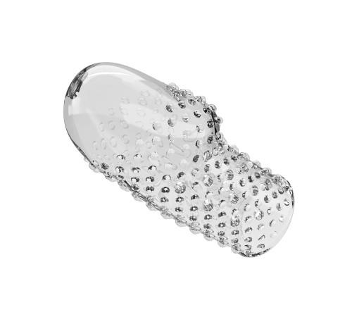 Прозрачная текстурированная насадка на пенис Becks - 8 см.