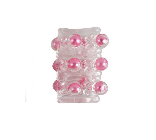 Прозрачная сквозная насадка на пенис с цветными шариками
