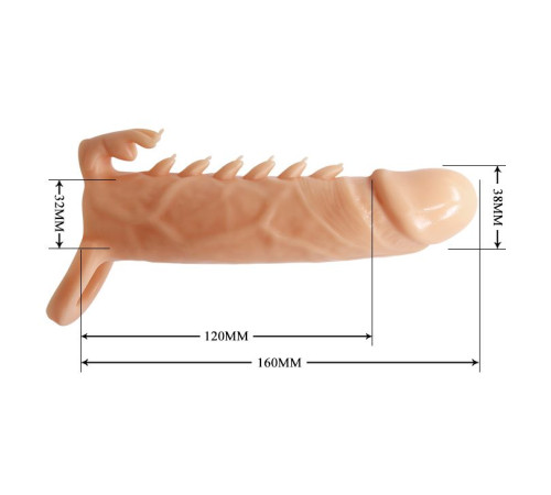 Телесная удлиняющая насадка Penis Sleeve Emmitt - 17 см. Телесная удлиняющая насадка Penis Sleeve Emmitt - 17 см.