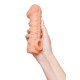 Заказать Телесная закрытая насадка с пучками шишечек Cock Sleeve 009 Size L - 17,6 см.