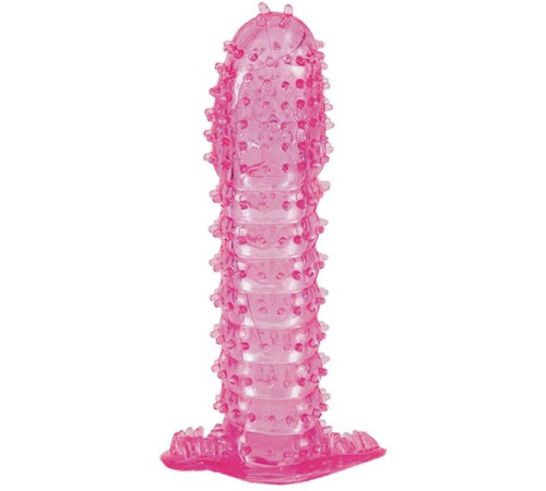 Гелевая розовая насадка с шипами - 12 см.