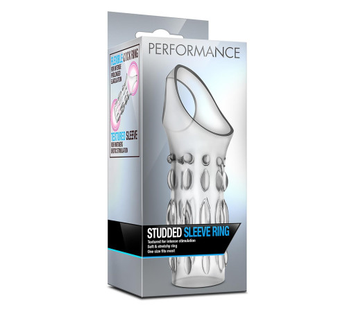 Прозрачная насадка на пенис Stretchy Studded Penis Sleeve Ring