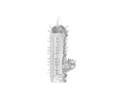 Заказать Прозрачная насадка с шипами и клиторальной шишечкой CLIT-BANGER SLEEVE IN CLEAR