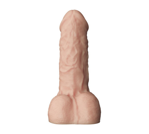 Телесный фаллоудлинитель с мошонкой Cock Next - 17 см.