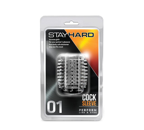 Прозрачная насадка с шипами STAY HARD COCK SLEEVE 01 CLEAR Прозрачная насадка с шипами STAY HARD COCK SLEEVE 01 CLEAR