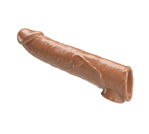 Карамельный фаллоудлинитель с подхватом мошонки Silas - 26 см.