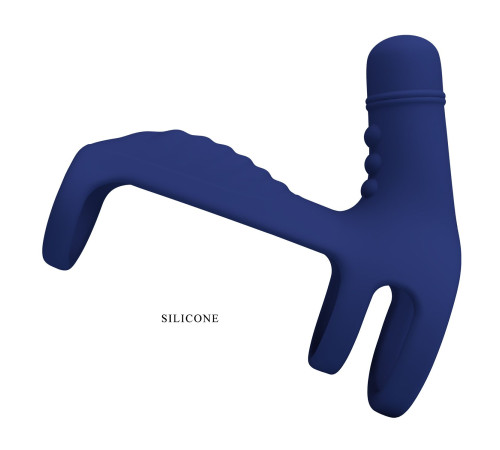 Синяя вибронасадка на пенис Vibrating Penis Sling