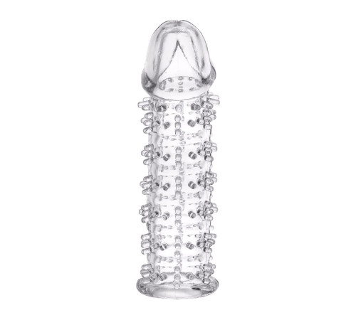 Гелевая прозрачная насадка с шипами - 12 см.