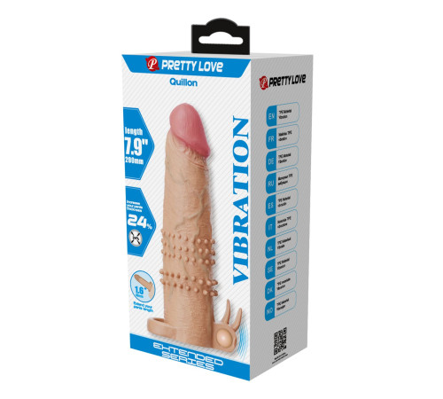 Телесная насадка на пенис Quillon - 20 см.