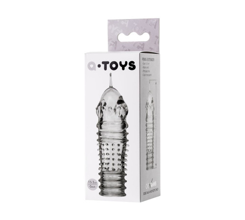Прозрачная насадка на пенис TOYFA A-Toys с расширенной головкой - 15,3 см.