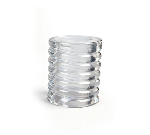 Прозрачная сквозная насадка на пенис с ребрышками