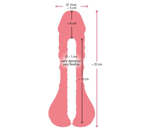 Телесная насадка-мастурбатор 2-in-1 Extension Masturbator - 21 см.