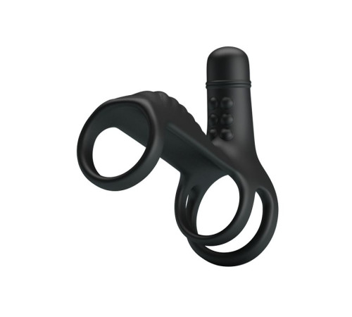Черная вибронасадка на пенис Vibrating Penis Sling Черная вибронасадка на пенис Vibrating Penis Sling
