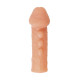 Телесная закрытая насадка с шишечками Cock Sleeve 008 Size S - 13,8 см.