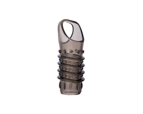 Заказать Открытая дымчатая насадка с точками и рёбрами ToyFa XLover - 11,5 см.
