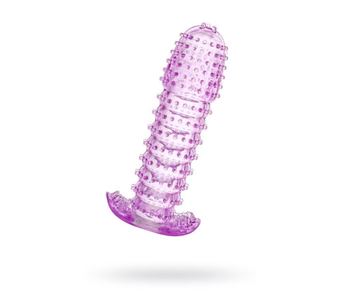 Гелевая фиолетовая насадка с шипами - 12 см.