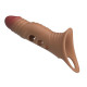 Карамельная удлиняющая насадка на пенис с вибрацией