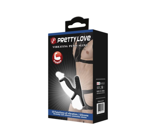 Черная вибронасадка на пенис Vibrating Penis Sling Черная вибронасадка на пенис Vibrating Penis Sling