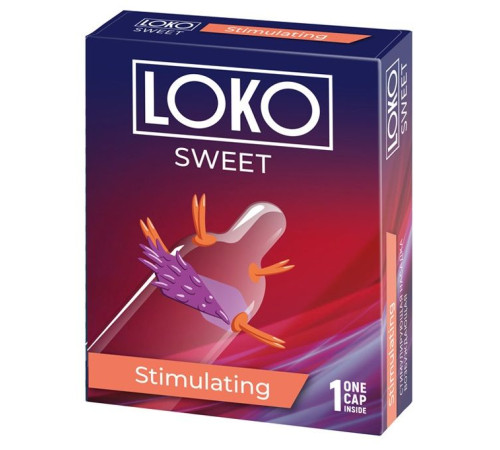 Стимулирующая насадка на пенис LOKO SWEET с возбуждающим эффектом Стимулирующая насадка на пенис LOKO SWEET с возбуждающим эффектом
