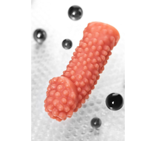 Реалистичная насадка на пенис с бугорками - 16,5 см.