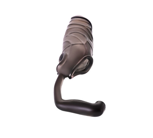 Дымчатая закрытая насадка с подхватом и анальным стимулятором