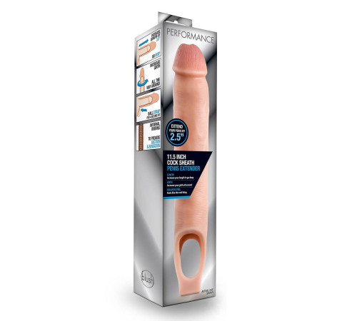 Телесная насадка на пенис 11.5 Inch Cock Sheath Penis Extender - 29,2 см.
