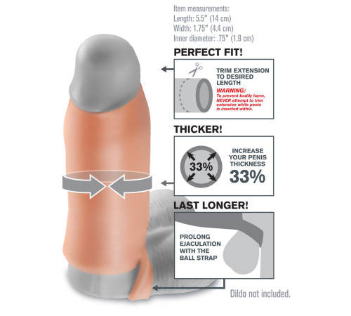 Насадка-расширитель с кольцом для подхвата мошонки Real Feel Enhancer - 14 см. Насадка-расширитель с кольцом для подхвата мошонки Real Feel Enhancer - 14 см.