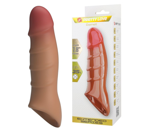 Карамельная удлиняющая насадка на пенис Darnel