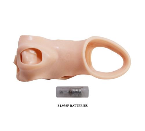 Телесная удлиняющая насадка на пенис с вибрацией