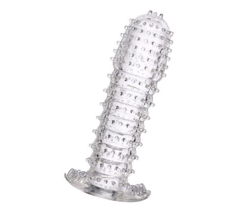 Гелевая прозрачная насадка c шипами - 12 см.