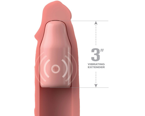 Заказать Телесная вибронасадка на член 3 Vibrating Mega X-tension with Remote - 22,9 см. Заказать Телесная вибронасадка на член 3 Vibrating Mega X-tension with Remote - 22,9 см.