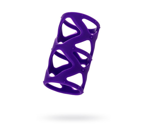 Фиолетовая насадка-сетка на пенис - 7,5 см.