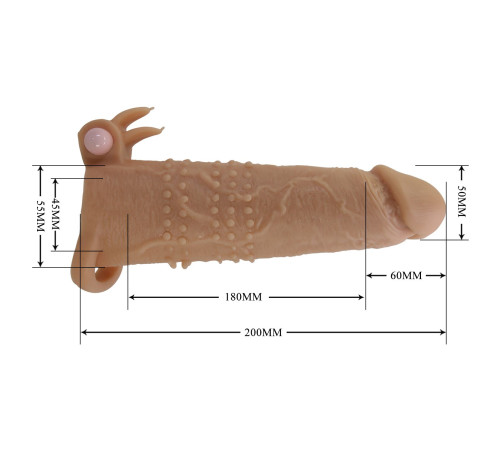 Телесная насадка на пенис Quillon - 20 см.