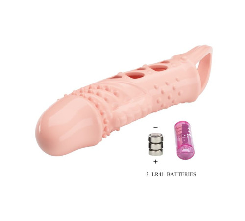 Телесная насадка с вибрацией Cecelia - 18,5 см.