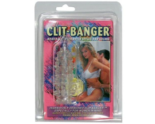 Заказать Прозрачная насадка с шипами и клиторальной шишечкой CLIT-BANGER SLEEVE IN CLEAR