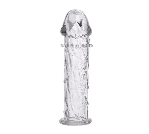 Гладкая прозрачная насадка с усиками под головкой - 12,5 см.