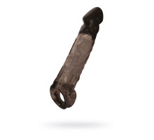 Чёрная насадка на пенис XLover c подхватом - 19,5 см.